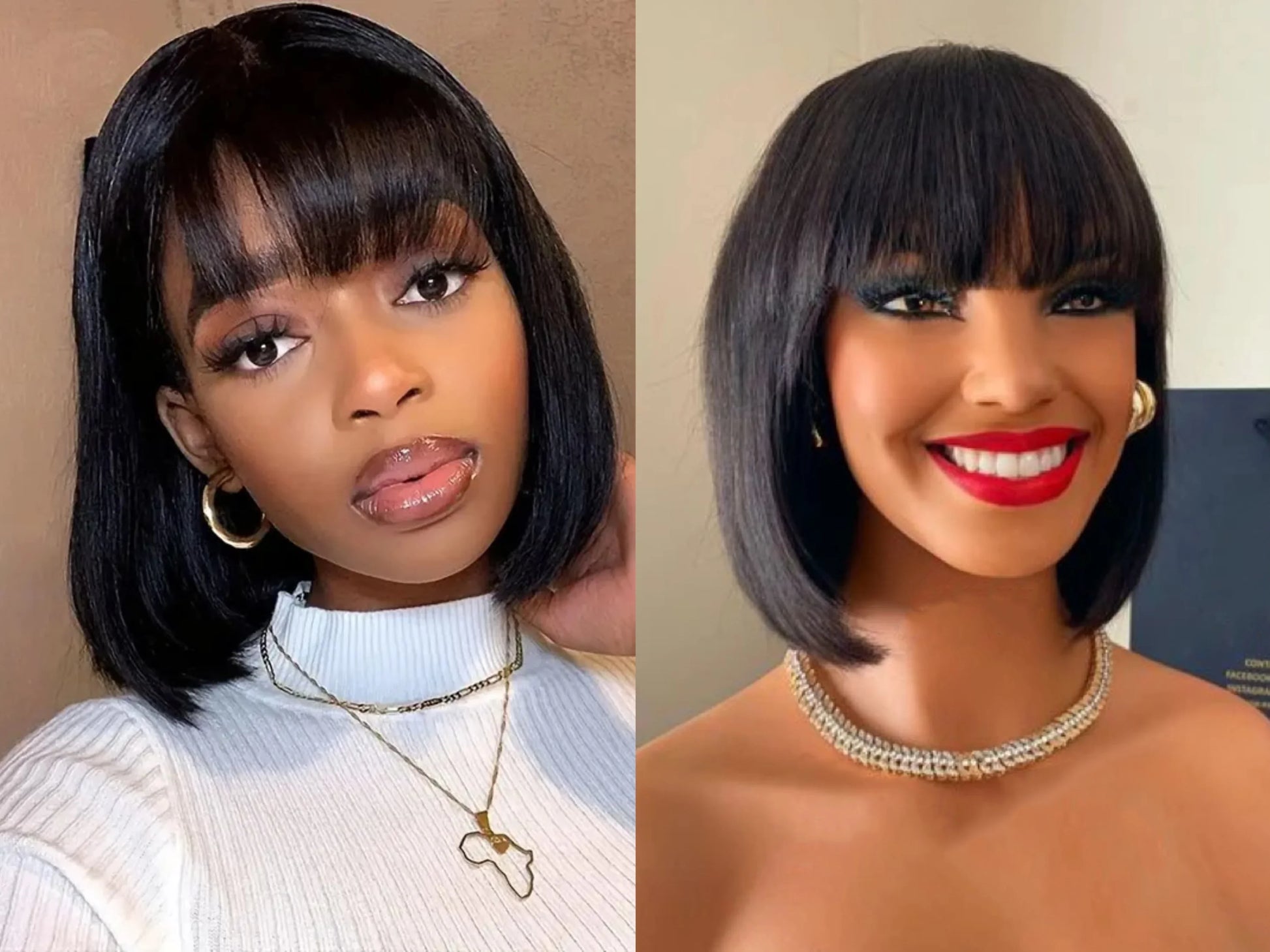 200% Density Fringe Bob Hair